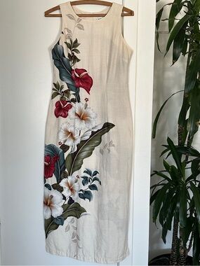 Iolani Vintage 1980s Made In Hawaii Tropical Dress
